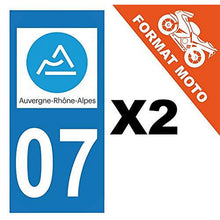 supstick 2 Stickers Autocollant Plaque IMMATRICULATION Moto DEPT 07 Auvergne-Rhône-Alpes Format rectangulaire