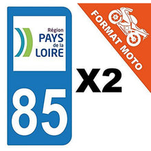 supstick 2 Stickers Autocollant Plaque IMMATRICULATION Moto DEPT 85 Région Pays de la Loire Format Arrondi