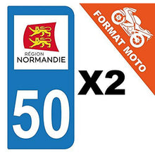 supstick 2 Stickers Autocollant Plaque IMMATRICULATION Moto DEPT 50 Normandie