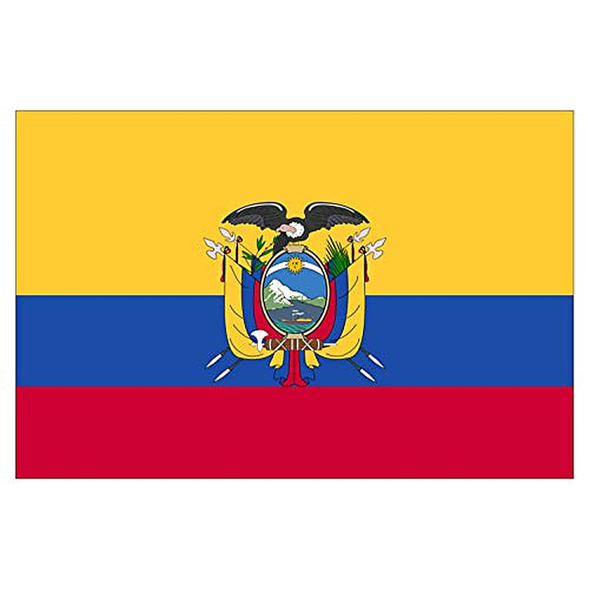Panneau Rigide Format 18x12cm Drapeau de Pays Nation équateur épaisseur 3mm