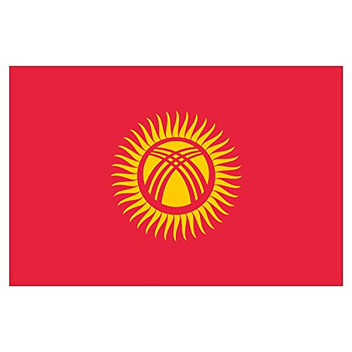 Panneau Rigide Format 18x12cm Drapeau de Pays Nation Kirghizistan épaisseur 3mm