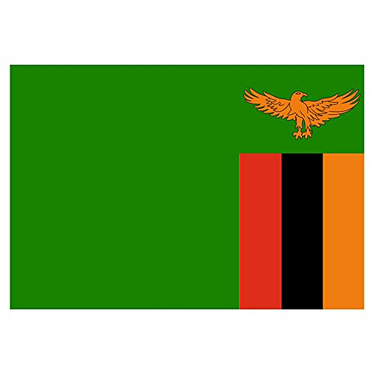 Panneau Rigide Format 18x12cm Drapeau de Pays Nation Zambie épaisseur 3mm