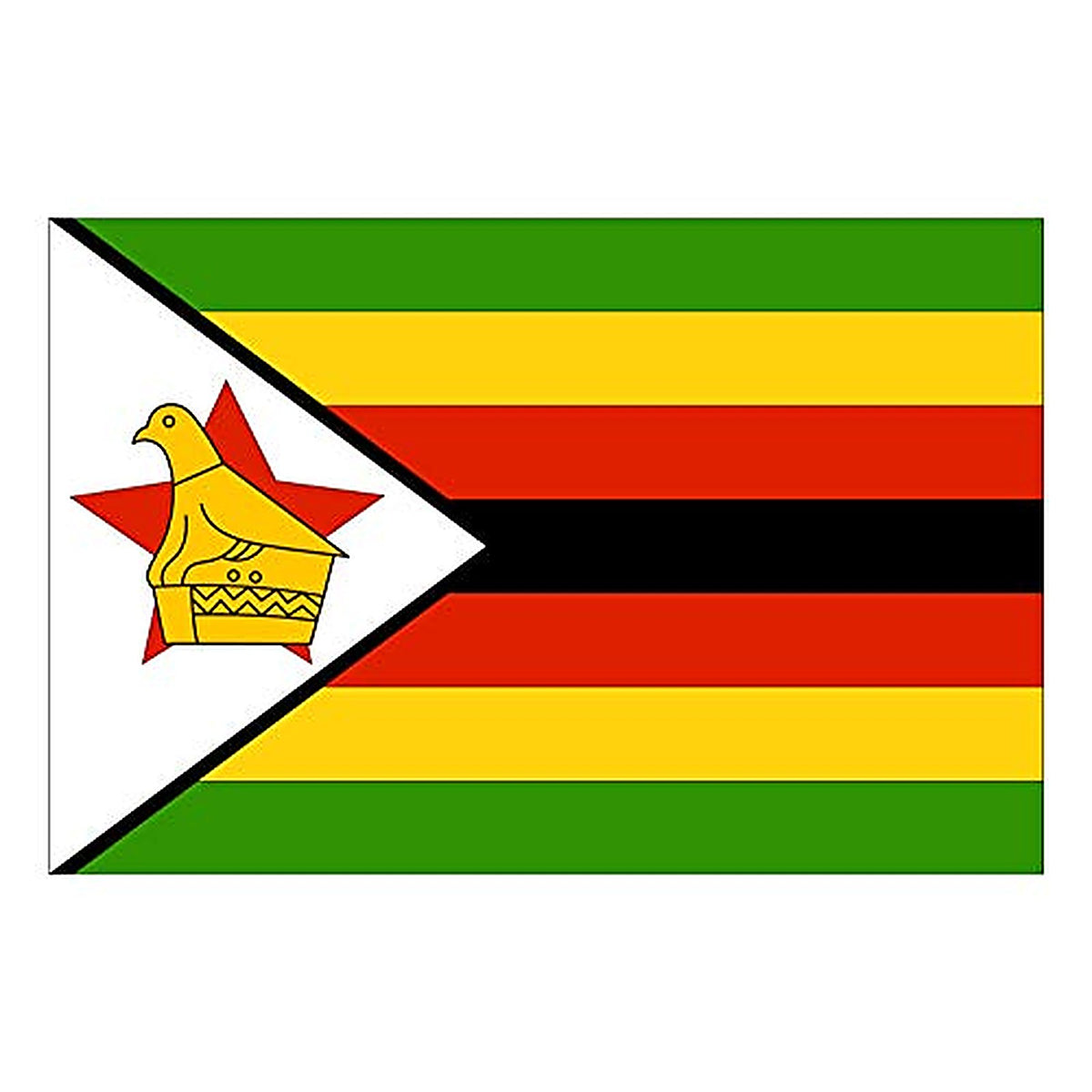 Panneau Rigide Format 18x12cm Drapeau de Pays Nation Zimbabwe épaisseur 3mm