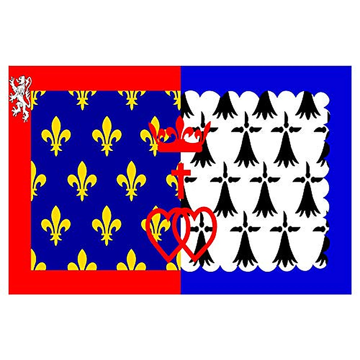 Panneau Rigide Format 15x10cm Drapeau de Pays département région française de la Loire épaisseur 3mm