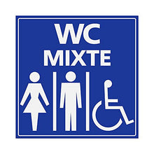 Panneau Rigide Handicapé - Personne à mobilité réduite Toilette WC Mixte 15x15cm épaisseur 3mm