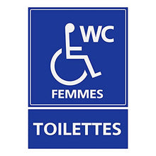 Panneau Rigide Handicapé - Personne à mobilité réduite Toilette WC Femmes 15x20cm épaisseur 3mm