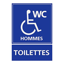 Panneau Rigide Handicapé - Personne à mobilité réduite Toilette WC Hommes 12x16cm épaisseur 3mm