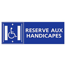 Panneau Rigide Handicapé - Personne à mobilité réduite Ascenseur réservé aux handicapés Format rectangulaire 10x30cm épa