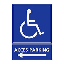 Panneau Rigide Handicapé - Personne à mobilité réduite accès Parking flèche Gauche 9x12cm épaisseur 3mm
