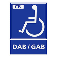 Panneau Rigide Handicapé - Personne à mobilité réduite Distributeur Automatique CB Dab/GAB 12x16cm épaisseur 3mm