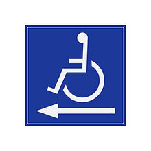 Panneau Rigide Handicapé - Personne à mobilité réduite flèche Gauche 20x20cm épaisseur 3mm
