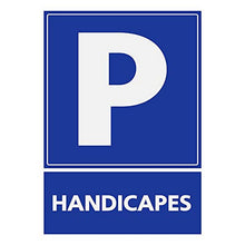 Panneau Rigide Handicapé - Personne à mobilité réduite Parking handicapés 9x12cm épaisseur 3mm