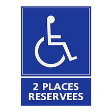 Panneau Rigide Handicapé - Personne à mobilité réduite Parking handicapés 2 Places réservées 9x12cm épaisseur 3mm