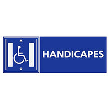 Panneau Rigide Handicapé - Personne à mobilité réduite Ascenseur handicapé Format rectangulaire 10x30cm épaisseur 3mm