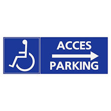 Panneau Rigide Handicapé - Personne à mobilité réduite accès Parking flèche Gauche Format rectangulaire 10x30cm épaisseu