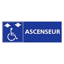 Panneau Rigide Handicapé - Personne à mobilité réduite Ascenseur Format rectangulaire 18x6cm épaisseur 3mm