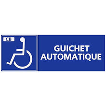 Panneau Rigide Handicapé - Personne à mobilité réduite guichet Automatique CB Format rectangulaire 10x30cm épaisseur 3mm