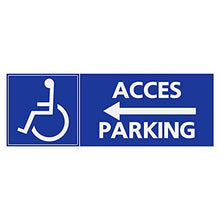 Panneau Rigide Handicapé - Personne à mobilité réduite accès Parking flèche de Gauche 18x6cm épaisseur 3mm