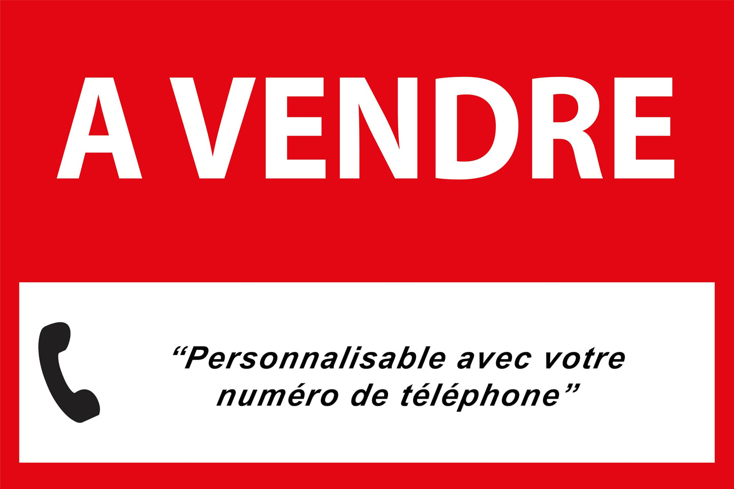 Panneau A VENDRE ROUGE 600 x 400 mm