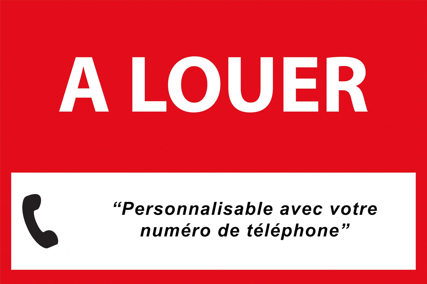 Panneau A LOUER ROUGE 600 x 400 mm