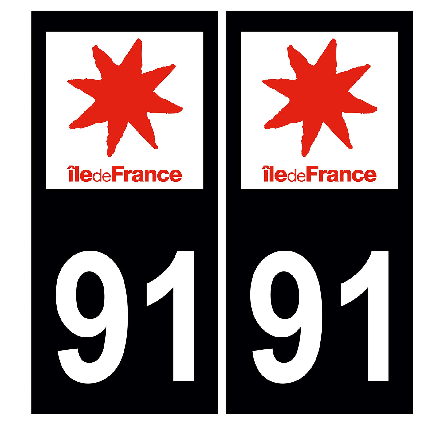 2 Stickers Autocollants Plaques Immatriculation Auto Dept 76 Normandie Noir Angles Carrés