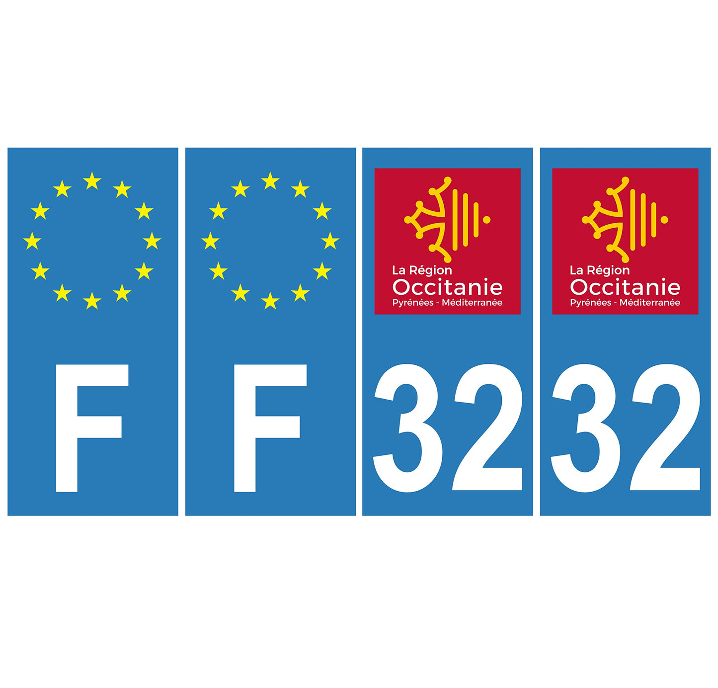 2 Stickers Autocollants Plaques Immatriculation Auto Dept 31 Occitanie Noir Angles Arrondis