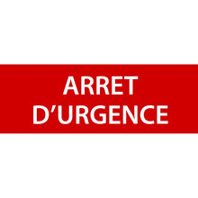 Panneau PVC 3mm 24x8cm Arrêt d’Urgence