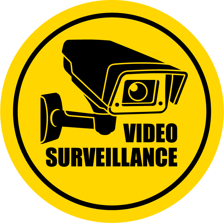 Autocollant Stickers Diamètre 25x25cm Vidéo Surveillance