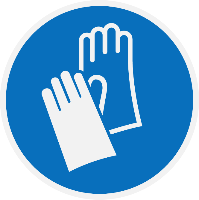 Autocollant Stickers Diamètre 25x25cm Port des Gants Obligatoire bleu