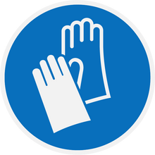 Panneau PVC 3mm 25x25cm Port des Gants Obligatoire bleu