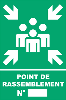 Panneau PVC Diamètre 24x18cm Point de rassemblement épaisseur 3mm