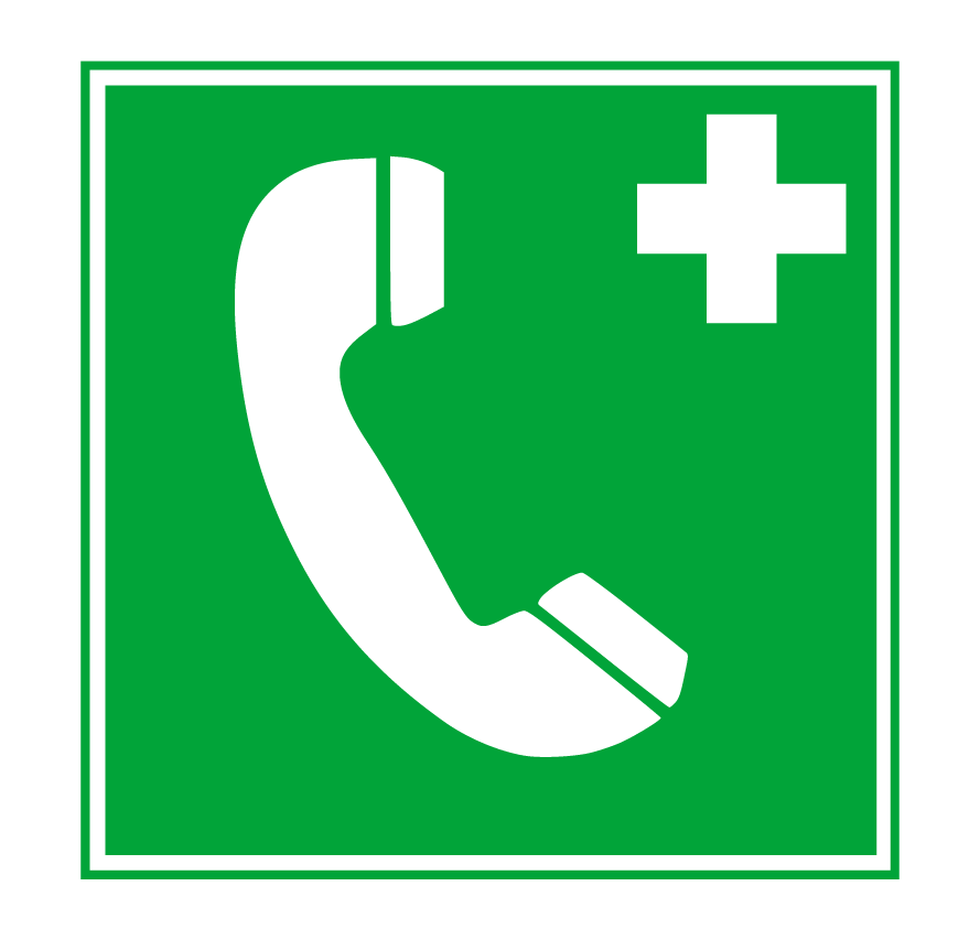 Autocollant Stickers Diamètre 20x20cm Téléphone d’Urgence