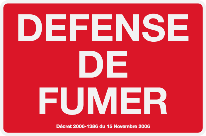 Autocollant Stickers Diamètre 15x20cm Défense de Fumer rectangle