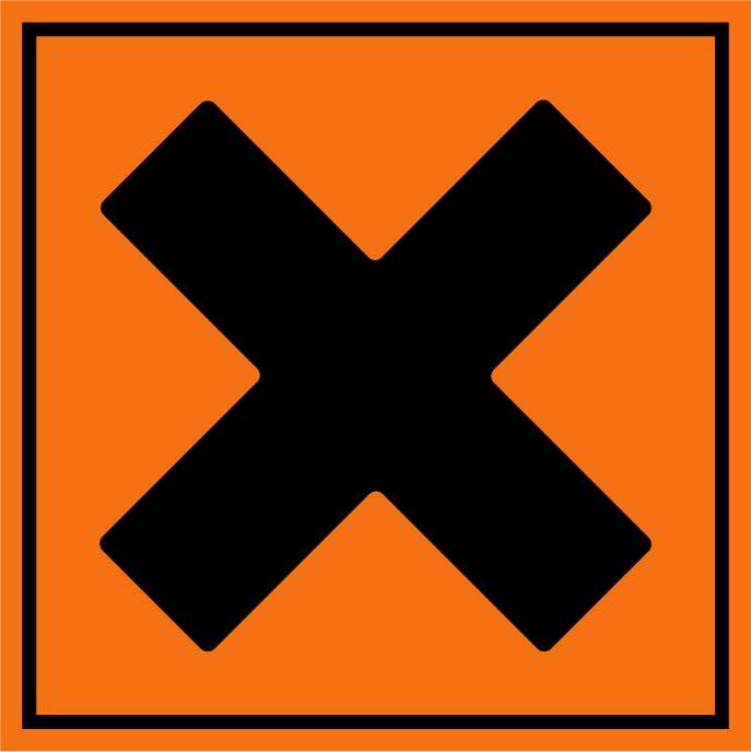 Panneau PVC 3mm 25x25cm Danger Irritant/Nocif orange