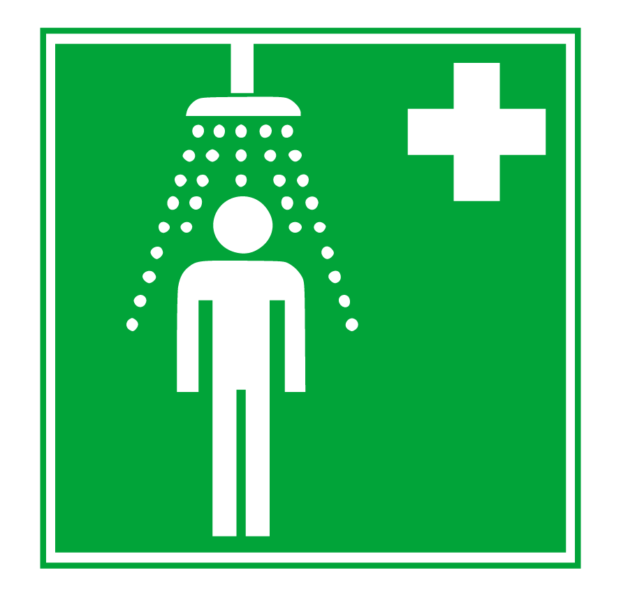 Autocollant Stickers Diamètre 15x15cm Douche de Sécurité