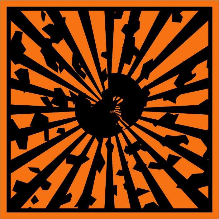 Panneau PVC 3mm 20x20cm Danger d’explosion orange