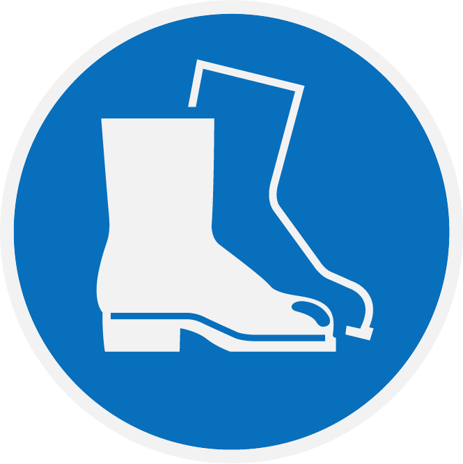 Panneau PVC 3mm 15x15cm Port des Chaussures de Sécurité Obligatoire bleu