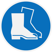 Panneau PVC 3mm 20x20cm Port des Chaussures de Sécurité Obligatoire bleu
