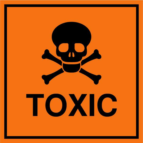Panneau PVC 3mm 25x25cm Danger Toxique orange