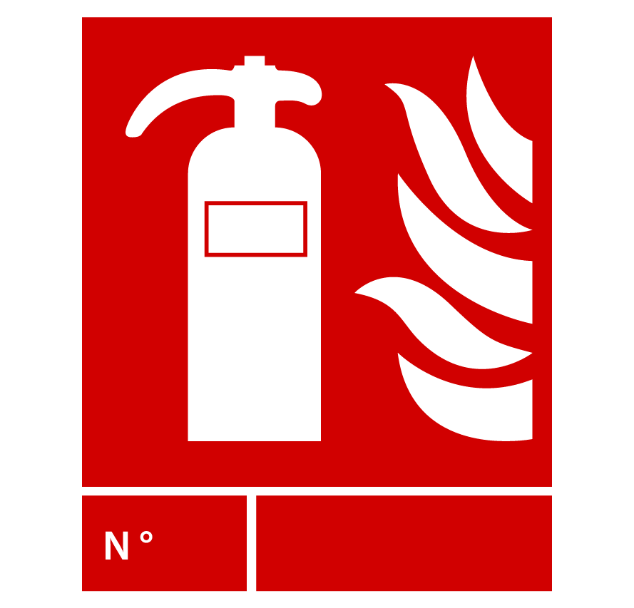 Panneau PVC 3mm 25x40cm Extincteur Incendie à Matriculer