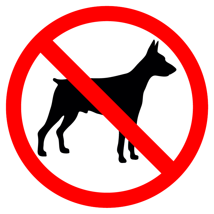 Autocollant Stickers Diamètre 25x25cm interdit aux chiens