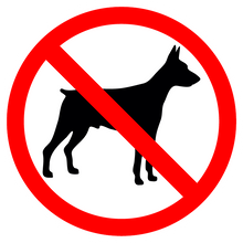 Autocollant Stickers Diamètre 25x25cm interdit aux chiens
