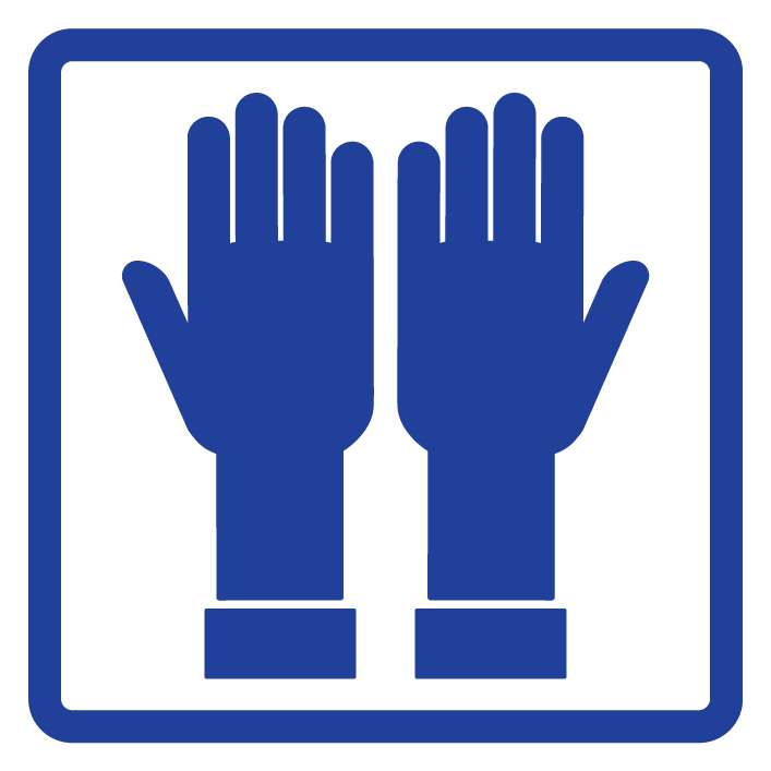 Panneau PVC 3mm 20x20cm Port des Gants Obligatoire bleu