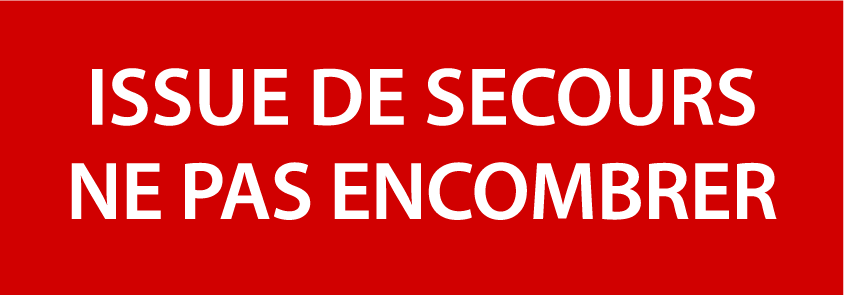 Panneau PVC 3mm 18x6cm Issue De Secours Ne Pas Encombrer