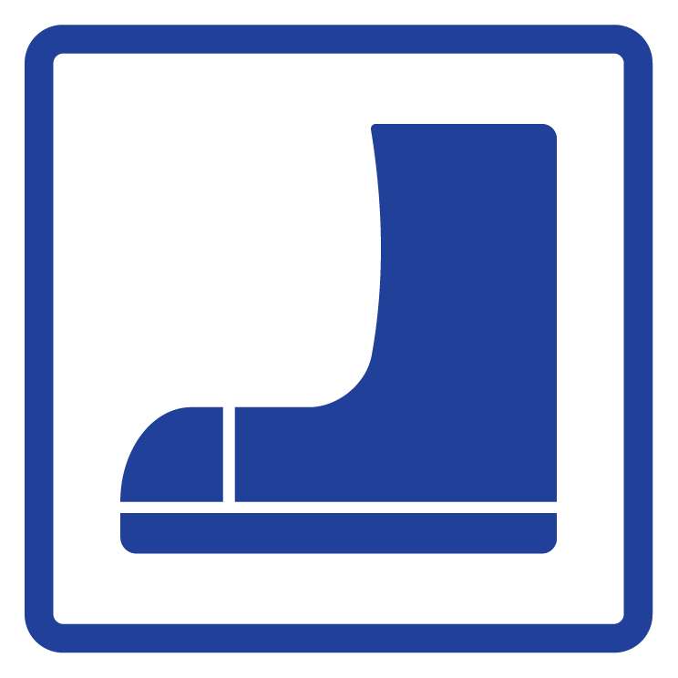 Autocollant Stickers Diamètre 25x25cm Port des Bottes de Sécurité Obligatoire bleu