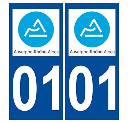 4 Stickers plaque immatriculation Auto