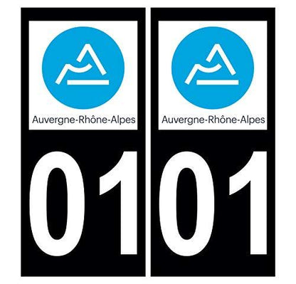 4 Stickers plaque immatriculation Auto