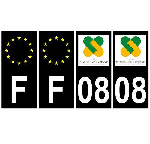 4 Stickers plaque immatriculation Auto