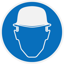 Panneau PVC 3mm 20x20cm Port du Casque Obligatoire bleu
