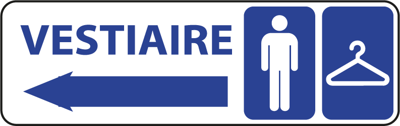 Autocollant Stickers Diamètre 24x8cm Vestiaire Homme à gauche